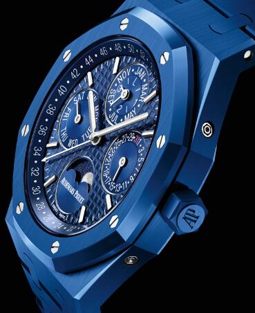 Fake Audemars Piguet Royal Oak Perpetual Calendar in blue ceramic